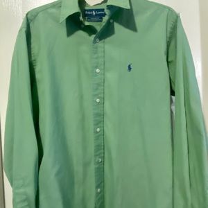 Green Ralph Lauren Yarmouth Button Down Shirt (Size 15 1/2, 34/35)